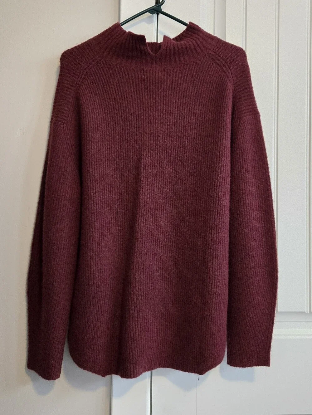 Caslon Ribbed Cowl Neck Sweater - Wine